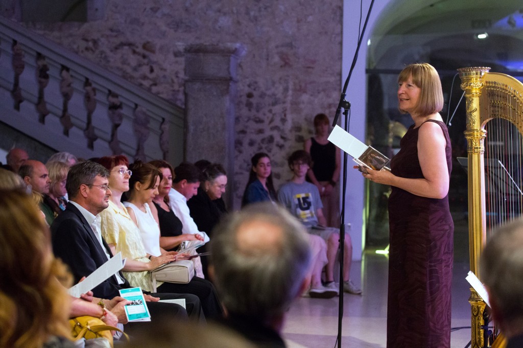 KONCERT ZA FLAVTO, HARFO IN KLAVIR :  Karolina Šantl Zupan, flavta; Mojca Zlobko Vajgl, harfa; Sae Lee, klavir; predstavitev novega albuma; Mestni muzej, 21.6.2017, Imago Sloveniae