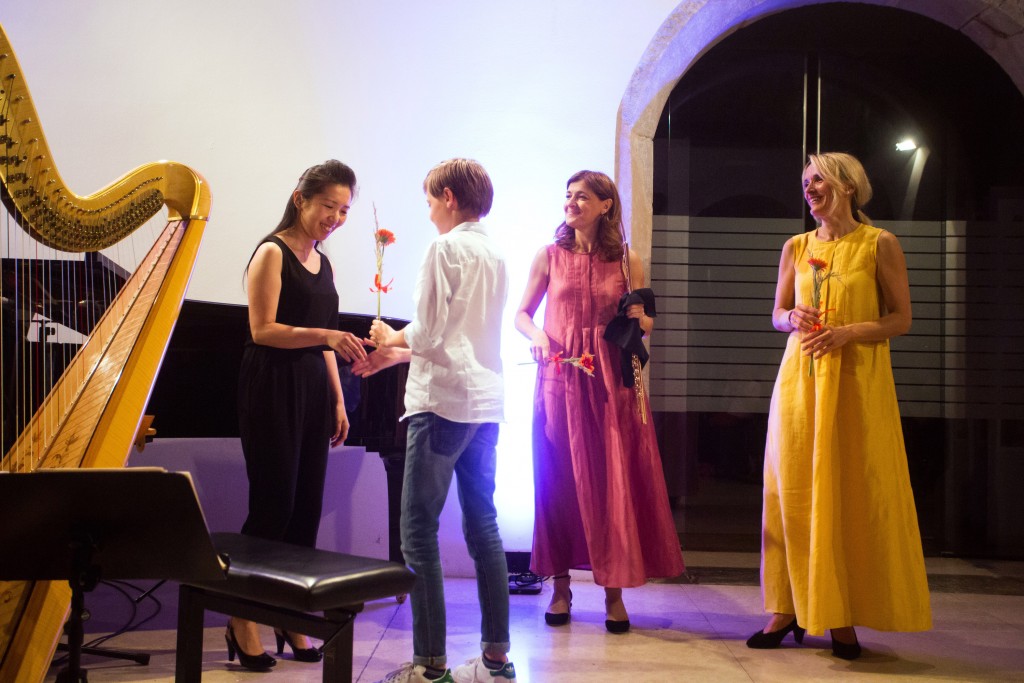 KONCERT ZA FLAVTO, HARFO IN KLAVIR :  Karolina Šantl Zupan, flavta; Mojca Zlobko Vajgl, harfa; Sae Lee, klavir; predstavitev novega albuma; Mestni muzej, 21.6.2017, Imago Sloveniae